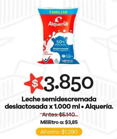 Alquería - Leche semidescremada deslactosada