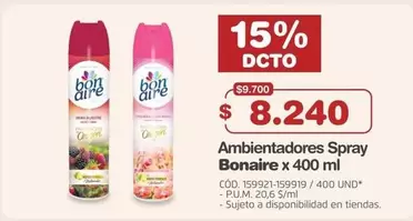 Bonaire - Ambientadores Spray x 400 ml