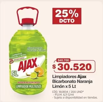 Ajax - Limpiadores Bicarbonato Naranja Limón