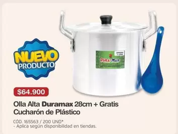 Duramax - Olla Alta 28cm + Gratis Cucharón de Plástico