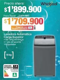 Whirlpool - Lavadora Automática Carga Superior