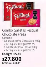 Festival - Galletas Chocolate Fresa