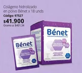 Bénet - Colágeno hidrolizado en polvo x 18 unds