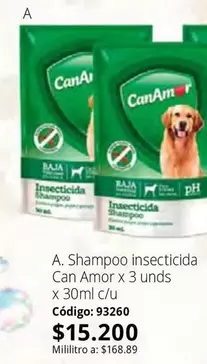 Can Amor - Shampoo insecticida x 3 unds