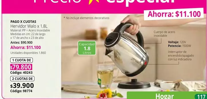 Pago - Hervidor x 1.8L