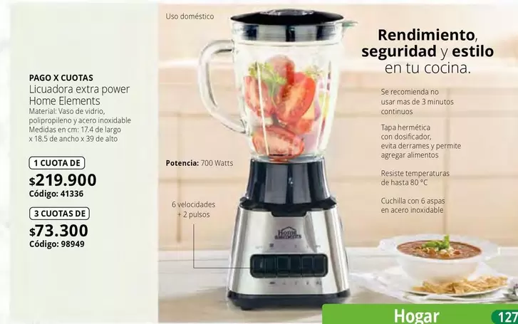 Home Elements - Licuadora extra power