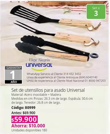 Universal - Set de utensilios para asado