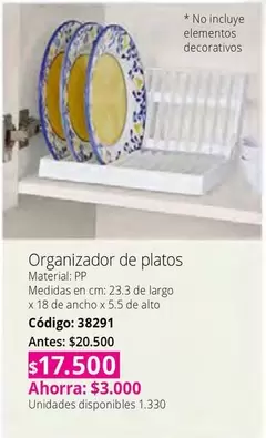 no - Organizador de platos