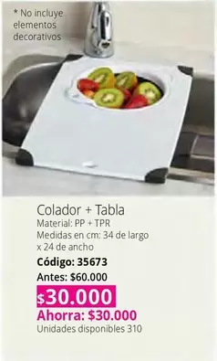 no - Colador + Tabla