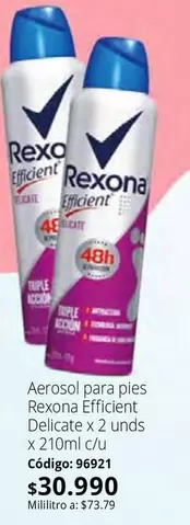 Rexona - Efficient Delicate x 2 unds x 210ml c/u