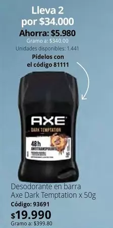 Axe - Dark Temptation x 50g