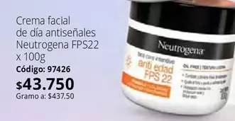 Neutrogena - Crema facial de día antiseñales FPS22