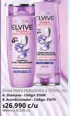 Elvive - Hidra Hialurónico x 370ml c/u