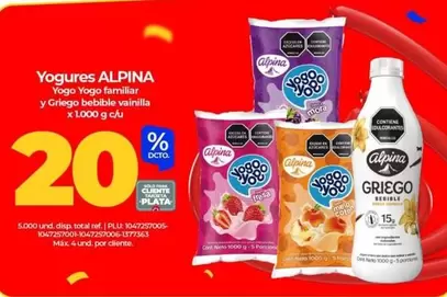 Alpina - Yogo Yogo familiar y Griego bebible vainilla