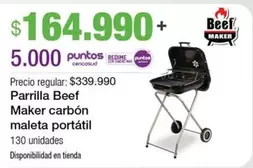 Parrilla Beef Maker carbón maleta portátil