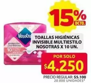 Nosotras - TOALLAS HIGIÉNICAS INVISIBLE MULTIESTILO