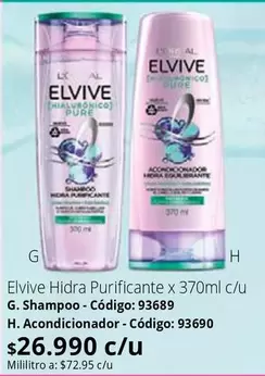 Elvive - Hidra Purificante x 370ml c/u