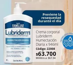 Lubriderm - Crema corporal Humectación Diaria x 946ml