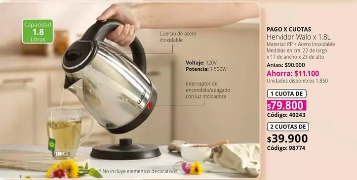 Pago - Hervidor Walo