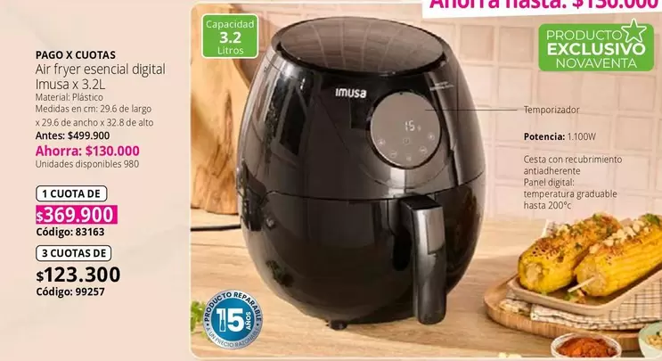 Imusa - Air fryer esencial digtal