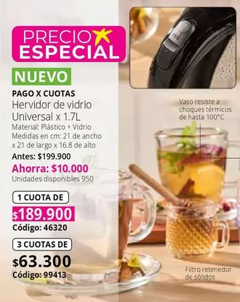 especial - Hervidor de vidrio