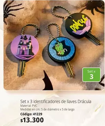 Drácula - Set x 3 identificadores de llaves