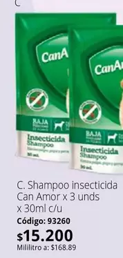 Can Amor - Shampoo insecticida x 3 unds