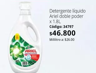 Ariel - Detergente líquido doble poder