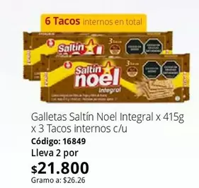 Saltin Noel - Galletas Integral
