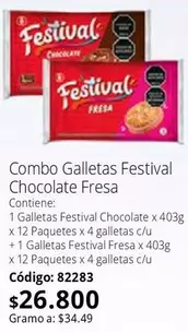 Festival - Galletas Chocolate Fresa