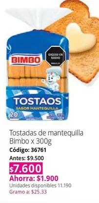 Bimbo - Tostadas de mantequilla