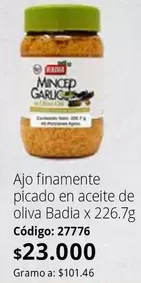 Badia - Ajo finamente picado en aceite de oliva x 226.7g