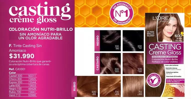 Tinte Casting Sin Amoniaco