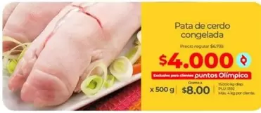 Exclusivo - Pata de cerdo congelada