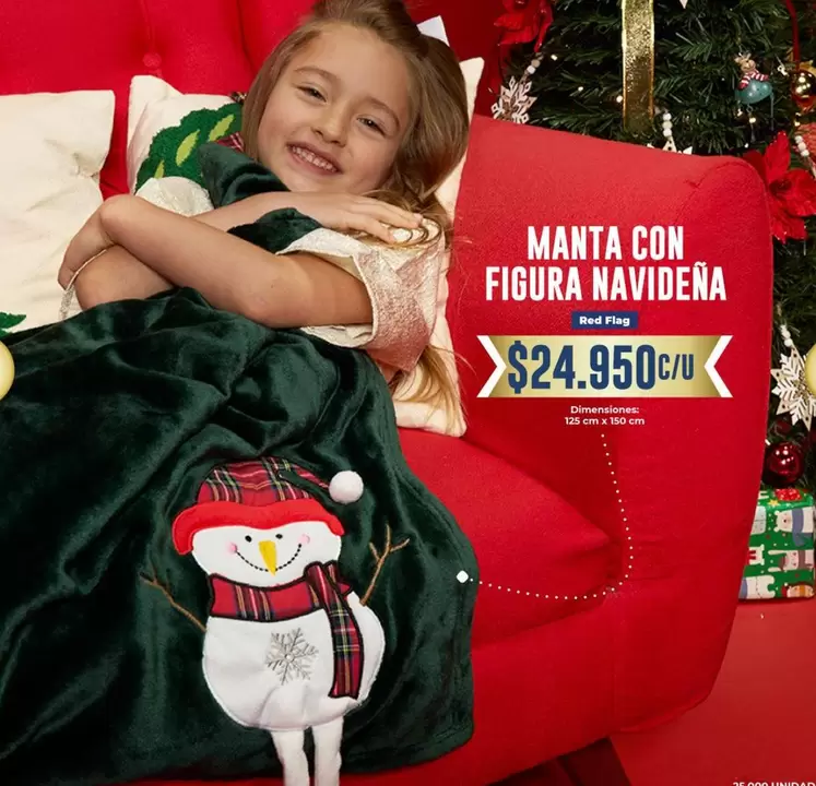 MANTA CON FIGURA NAVIDEÑA