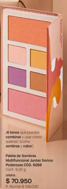Paleta de Sombras Multifuncional Juntas Somos Poderosas COD. 6268