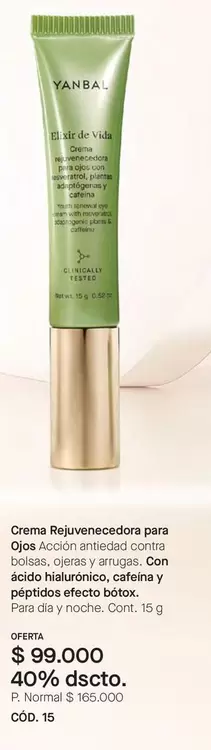 Yanbal - Crema Rejuvenecedora para Ojos