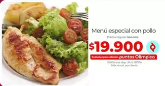 Menú - especial con pollo