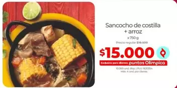 Exclusivo - Sancocho de costilla + arroz