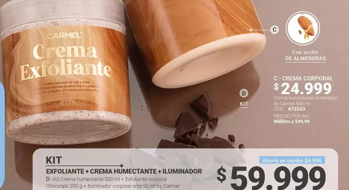 KIT EXFOLIANTE CREMA HUMECTANTE ILUMINADOR