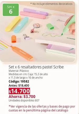 Scribe - 6 resaltadores pastel