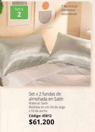 no - Set x 2 fundas de almohada en Satin