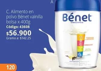 Bénet - Alimento en polvo vainilla