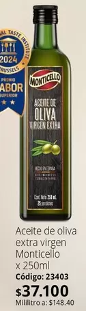 Monticello - oliva extra virgen x 250ml