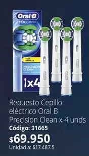 Oral B - Cepillo eléctrico Precision Clean x 4 unds