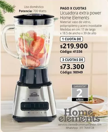 Home Elements - Licuadora extra power