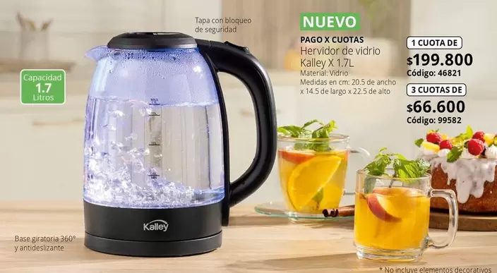 Kalley - Hervidor de vidrio X 1.7L