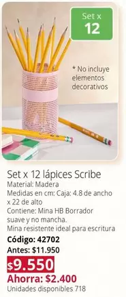 no - 12 lápices Scribe