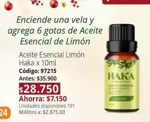 Piel - Aceite Esencial Limón Haka x 10ml