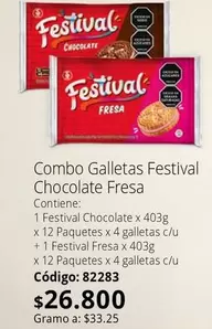 Festival - Galletas Chocolate Fresa